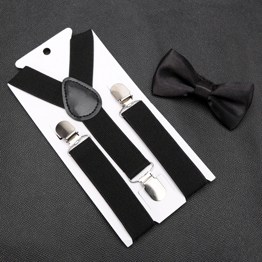

Kids Suspenders with Bowtie Fashion Children Bow Tie Set Boys Braces Girls Adjustable Suspenders Baby Wedding Ties Accessories