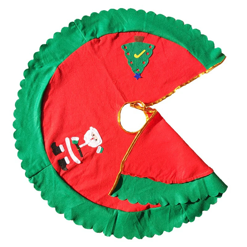 90 см Новогоднее украшение из нетканого материала Рождественская елка юбка Санта