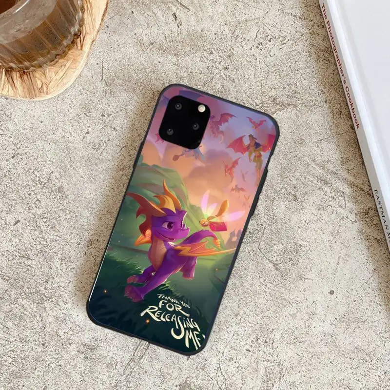 

Spyro Black TPU Phone Case For Iphone 6 6s 7 8 Plus XR X XS XSmax 11 12 Pro Mini Max