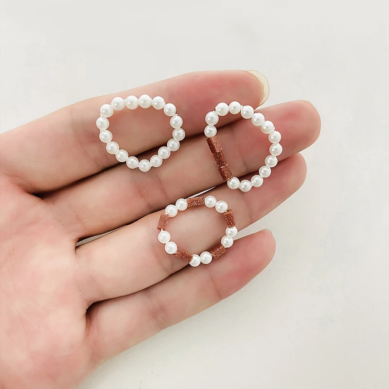 Кольцо женское кольцо из натурального камня модное песчаника с жемчугом