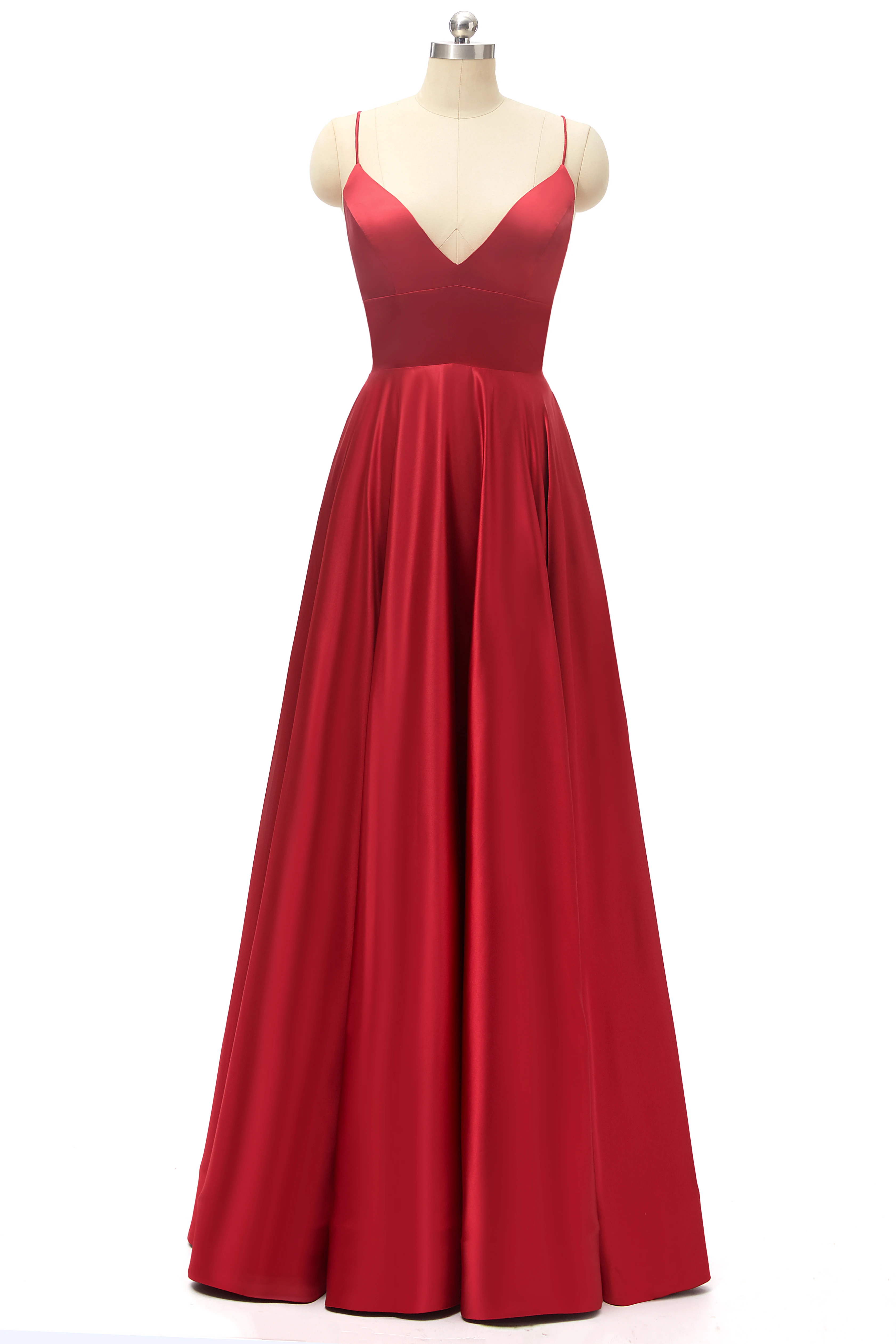 

Сексуальное длинное Атласное Вечернее платье А-силуэта с V-образным вырезом и карманами, платье в пол на бретельках с перекрещивающимися линиями, официальное платье для выпусквечерние вечера для женщин