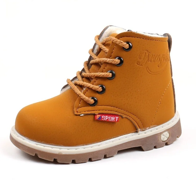 Плюшевые теплые ботинки для малышей детские зимние обувь мальчиков и девочек