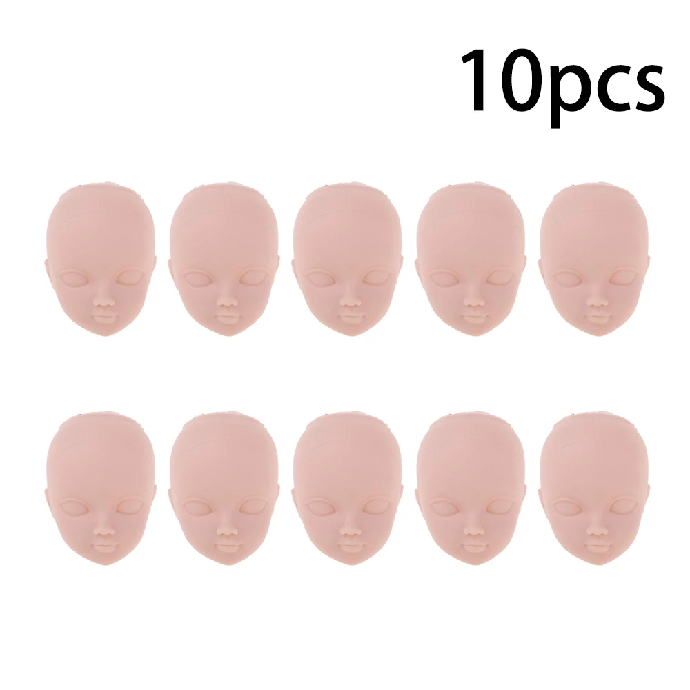 10 шт. мягкая игрушка из пластика для практики макияж голова куклы белая двойная