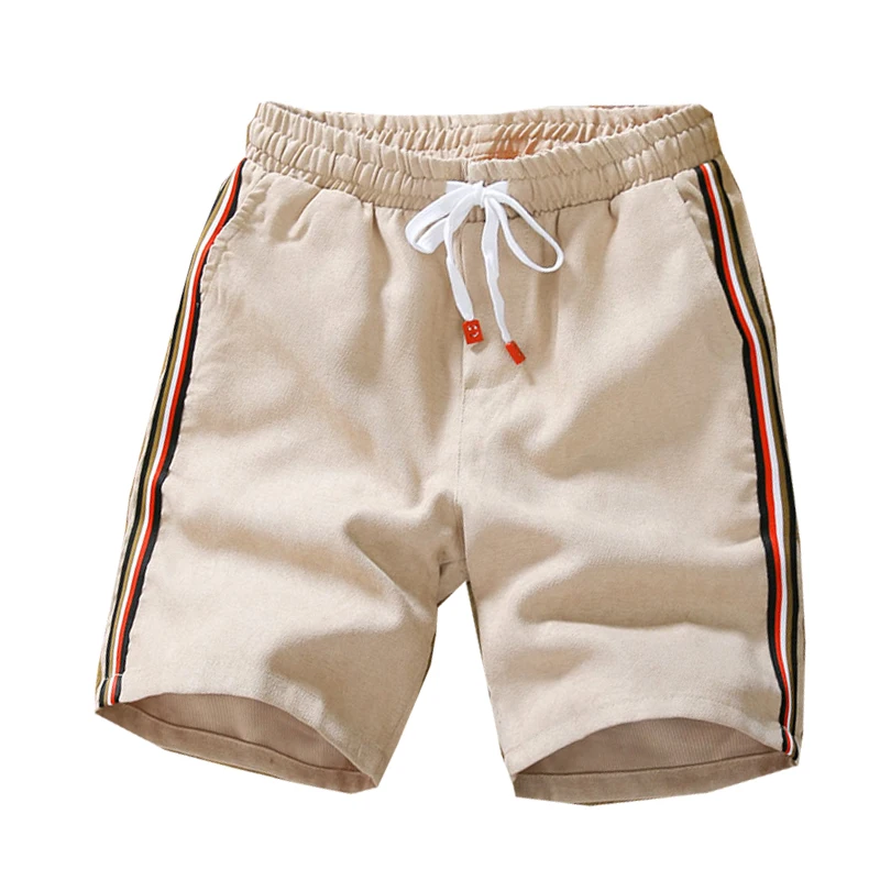 2020 Summer Men's Shorts Striped Casual Loose Knit Straight Elastic Waist Short Pants Male New Beach Men Plus Size 5XL | Мужская