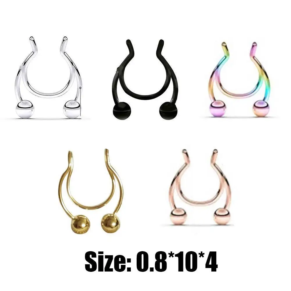 Новинка 2021 кольцо для носа регулируемое из медицинской стали Женская носовая