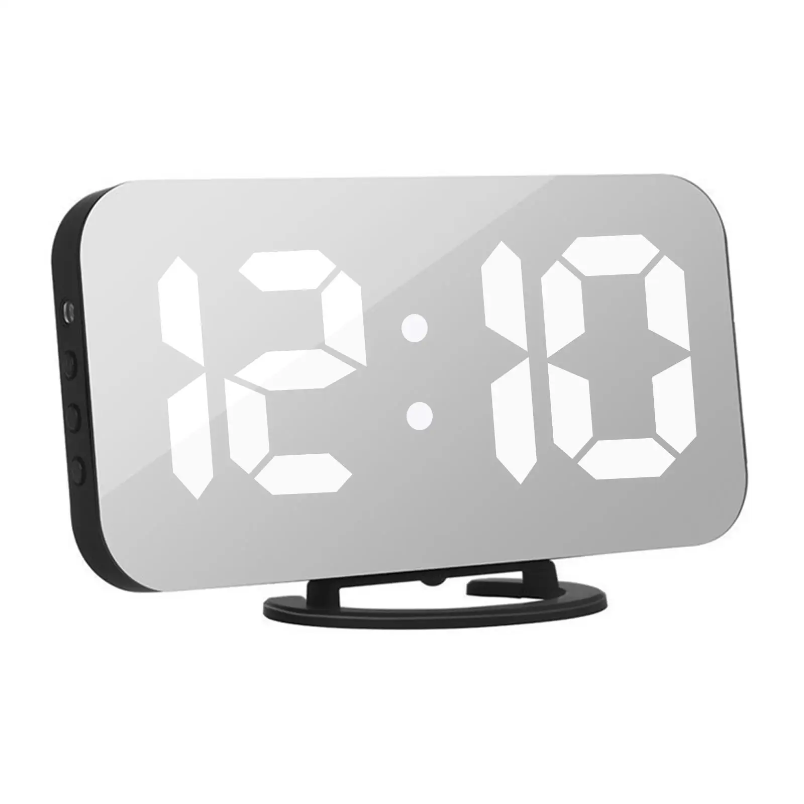 

White Large Decorative Modern LED Clocks Decorative Clock Digital Alarm Clock Snooze Function Office Charger Ports