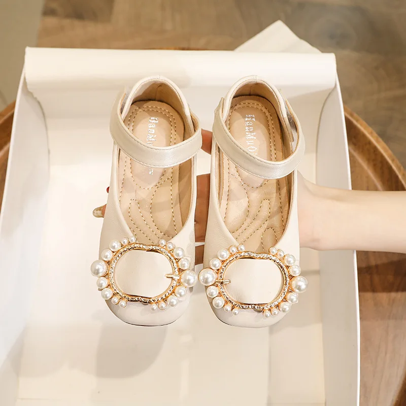 

Детские кожаные туфли, удобная обувь на плоской подошве, модные повседневные танцевальные туфли принцессы для маленьких девочек, студентов...