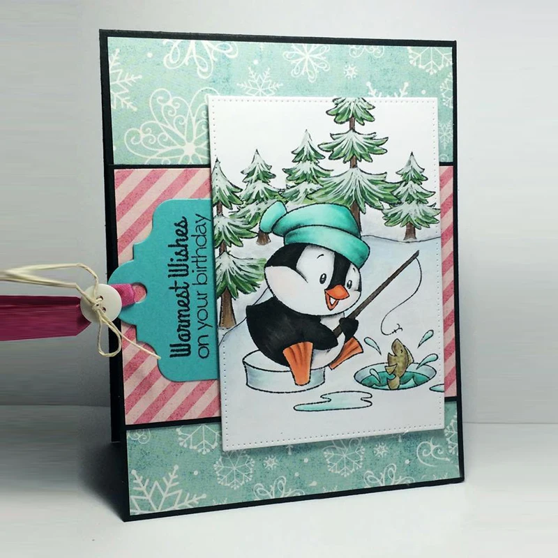 Пингвин самые теплые пожелания вам чистые штампы для самостоятельного