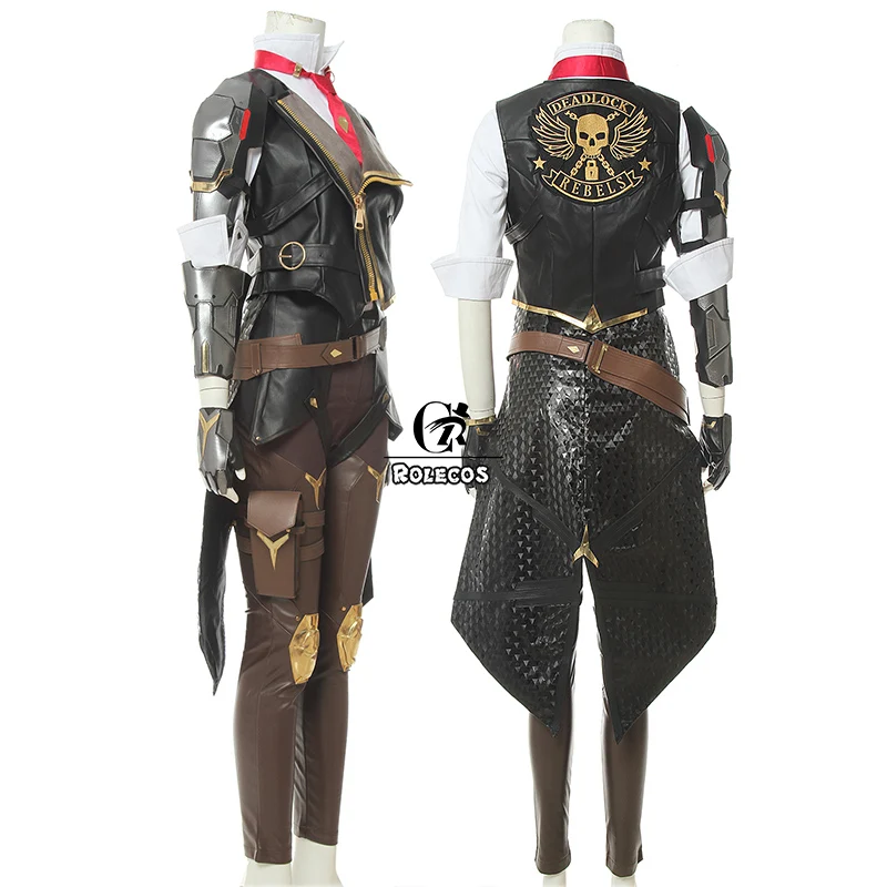 ROLECOS над игрой часы Эш Косплей Костюм OW Ashe елизания Каледония Косплей униформа для женщин полный набор шляпа перчатки