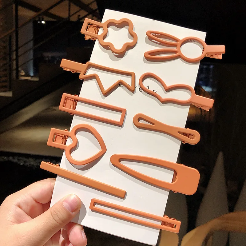 7/10 Pcs Baby Kids Hair Clips Colorful Geometric Hairpins For Children Candy Color Clip Accessories Wholesale | Детская одежда и