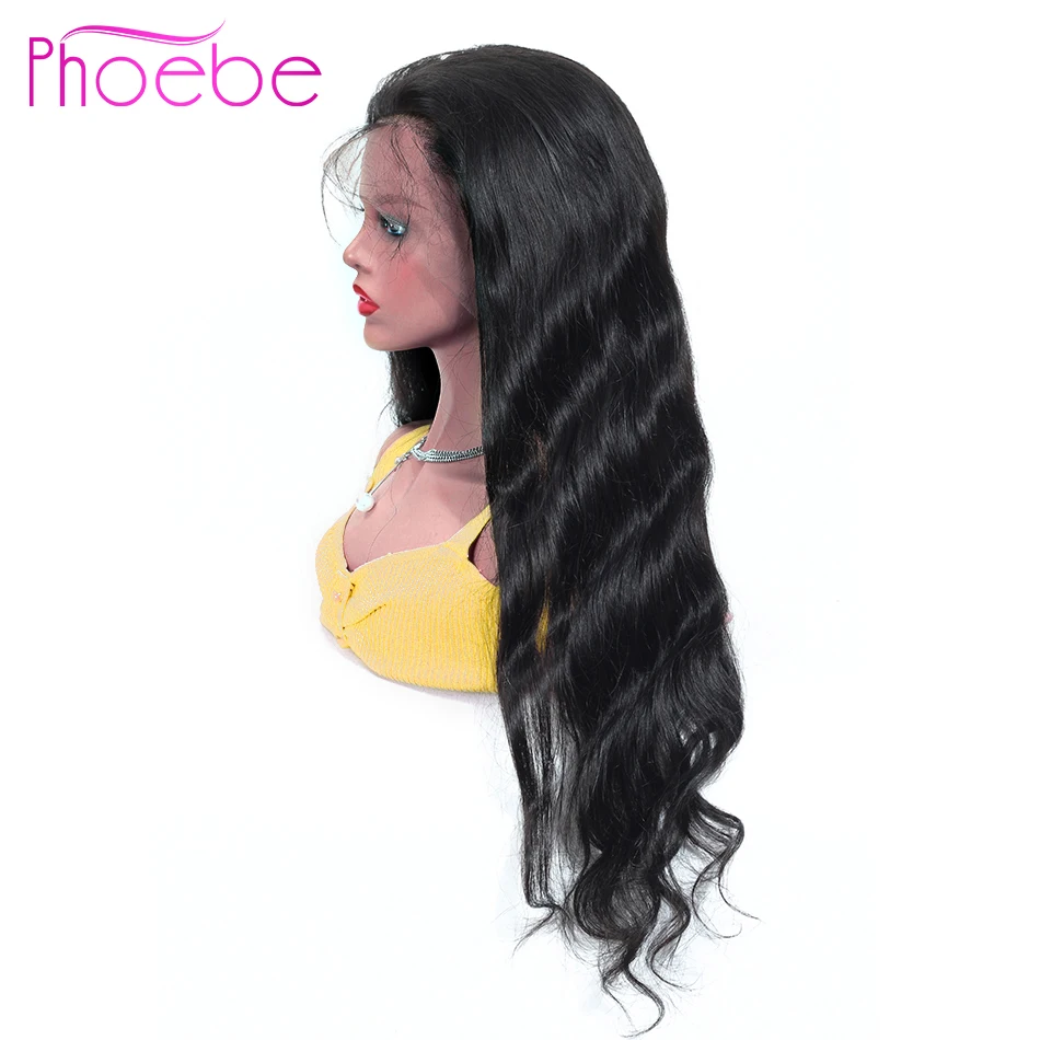 Phoebe, 13x4, фронтальные человеческие волосы, парики, предварительно выщипанные для черных женщин, не Реми, бразильский Волнистый фронтальный парик, 150% Плотность