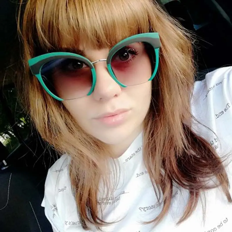 

2021 Classic Vintage Cat Eye Women Sunglasses Brand Design Luxury Men Gradient Square Transparent Fashion Sun Glasses UV400