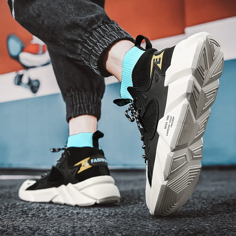 

New Arrival Spring 2021 Sneakers Trendy Fashion Casual Men Shoes Lace-Up Breathable Tenis Knit Mens Trainers zapatillas Hombre