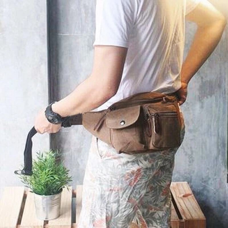 Модная нагрудная сумка мужская Холщовая Сумка через плечо портативный мобильный