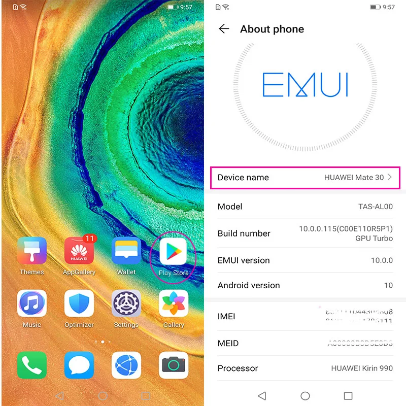 HUAWEI mate 30 мобильный телефон 6,62 дюймов Kirin 990 Восьмиядерный Android 10 Встроенный датчик жестов 40 Вт HUAWEI SuperCharge Google Play