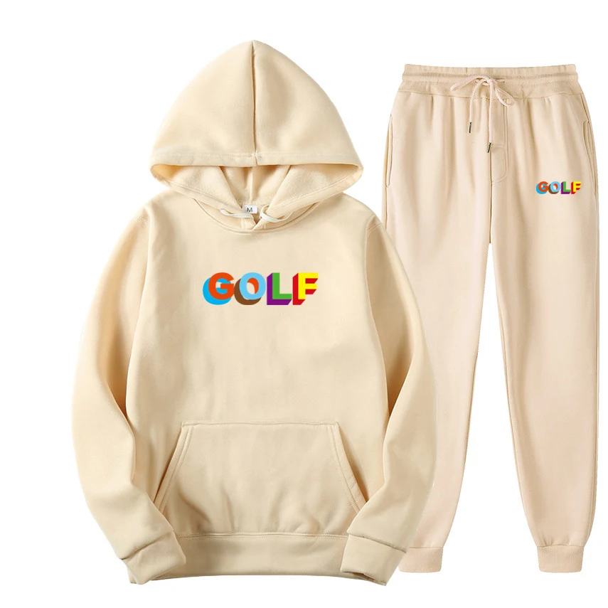 

Men's Clothing GOLF Printing New Fashion Brand Sportswear Winter Wear Running Hoodie+Sweatpants Sweatshirt Suit Fitness