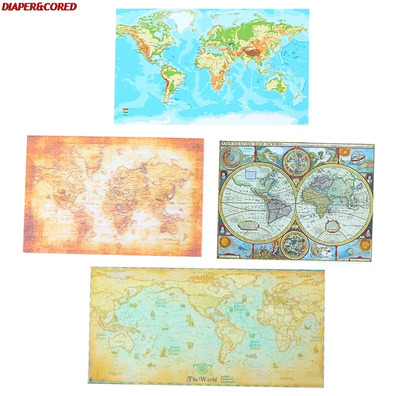 

1/2pcs World Map 1/12 Simulation Furniture Model Toys For Doll House Decoration