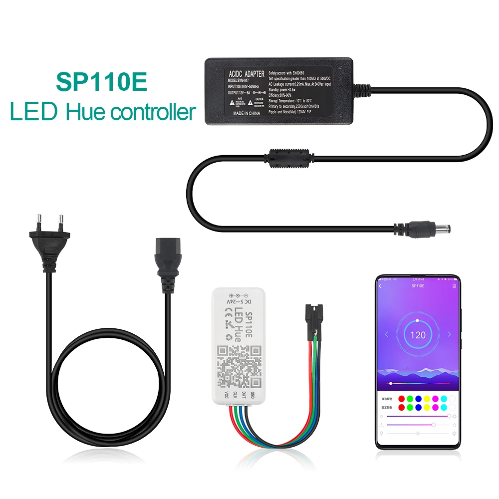 Акция 12 в RGB Гибкая полоса WS 2811 светодиодный + SP110E Bluetooth контроллер адаптер для
