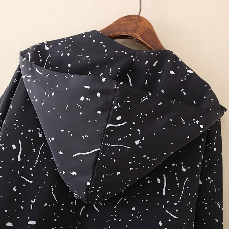 Весенний Тренч для женщин плюс размер с капюшоном длинным рукавом ассиметричная