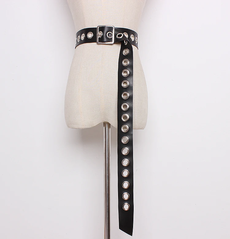 New Knot PU Leather Corset Belt Lady Black Soft Waistband Solid Rivet Silver Pin Buckle Long Wide Strap Belts For Woman Dress | Аксессуары