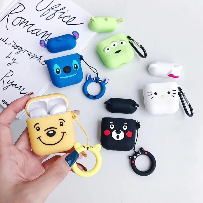 LOVERONY милые Bluetooth наушники 3D силиконовый чехол для AirPods 2 1 Earpods Защитная крышка мультфильм Air pods гарнитура аксессуары