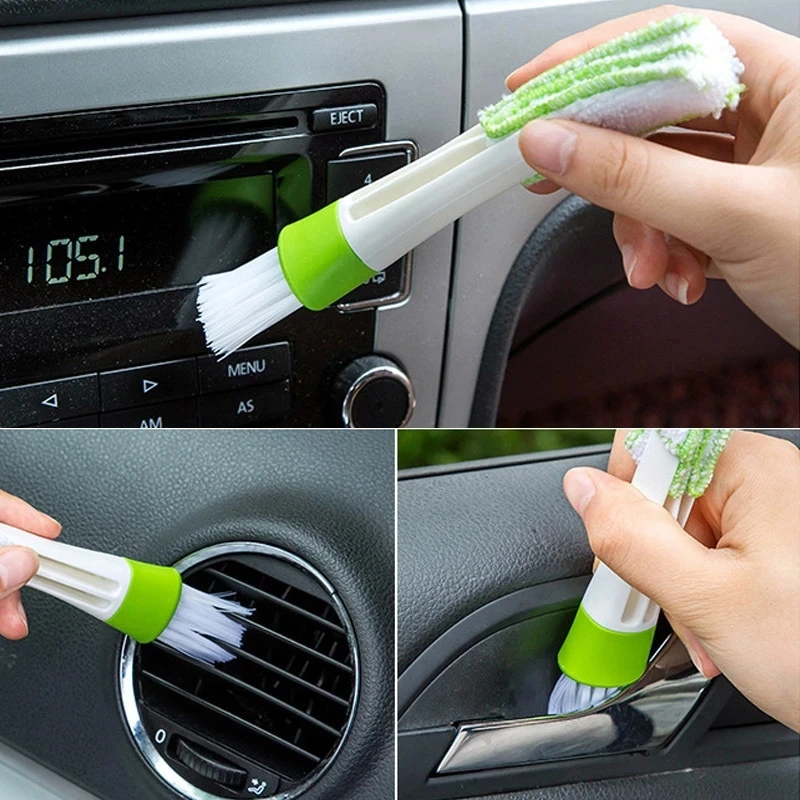 

1pc Multifunctional Keyboard Cleaner Microfiber Car Vent Brush Dusting Blinds Cleaning Brushes Double Ended Mini Duster