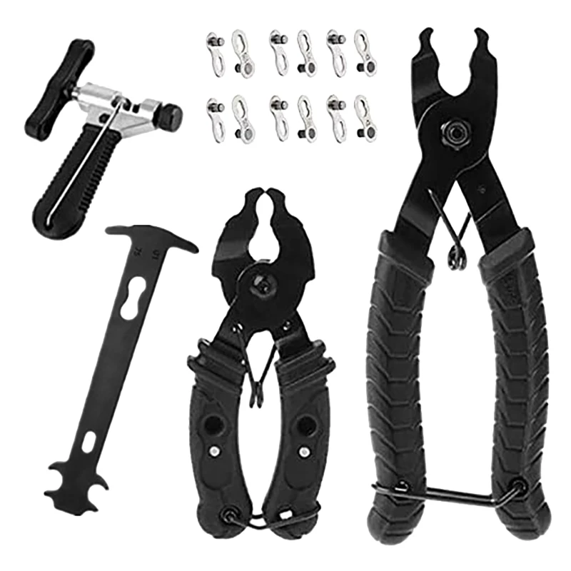 

Bike Chain Repair Tool Kit, Bike Master Link Pliers Remover Chain Breaker Splitter Cutter Chain Wear Indicator Checker