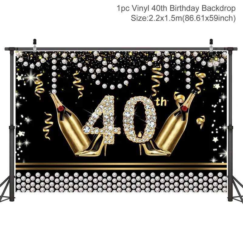 40 Backdrop 2 30 40 50 день рождения украшения для взрослых с днем рождения шары 30 лет Свадьба юбилей день рождения Декор вечерние принадлежности - Цвет: 40 Backdrop 2