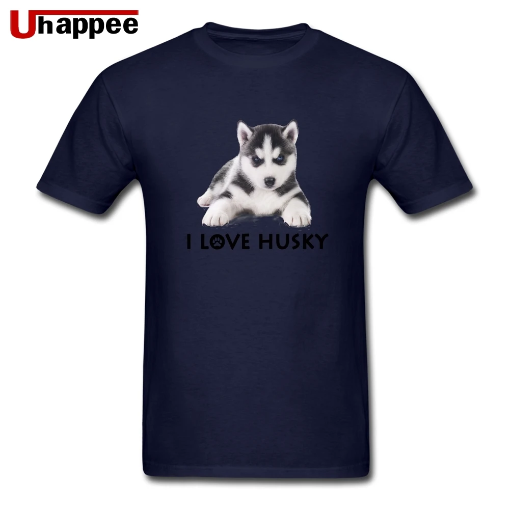 3XL я люблю Хаски рубашки мужской Базовый стиль бренд с коротким рукавом для мужчин футболка лето дешевая одежда - Цвет: Navy