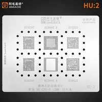 amaoe hu2 bga reballing stencil for huawei hi6250 hi6220 hi3660 hi6620 hi cpu ram ic chip tin plant net steel mesh repair tools