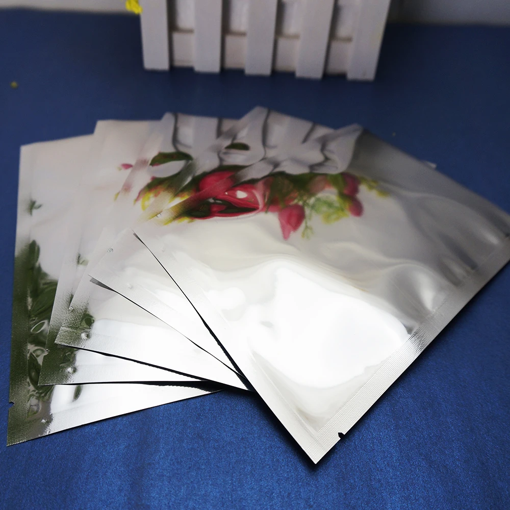 9*13cm Top Open Flat bag 200PCS X Silver plating Aluminium foil heat seal Metallic Foil plastic sachet food storage package | Дом и сад