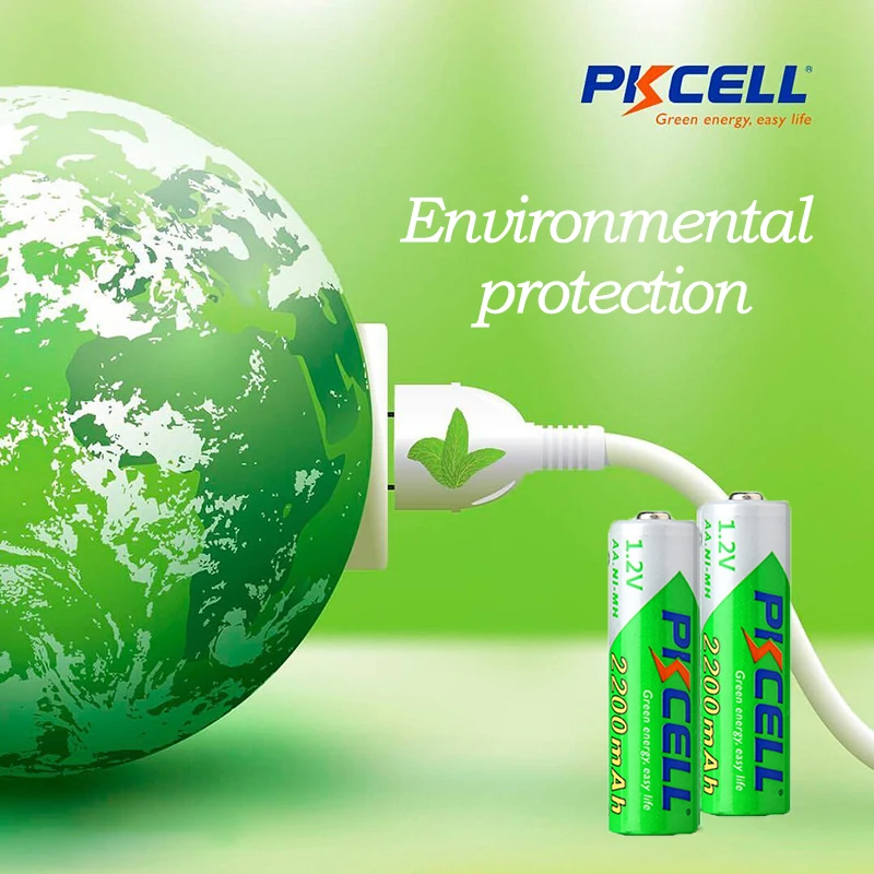 Аккумуляторные батарейки PKCELL 1 2 в 2200 мАч Ni MH 8 шт./2 карты|battery 1.2v|aa batteryrechargeable battery |
