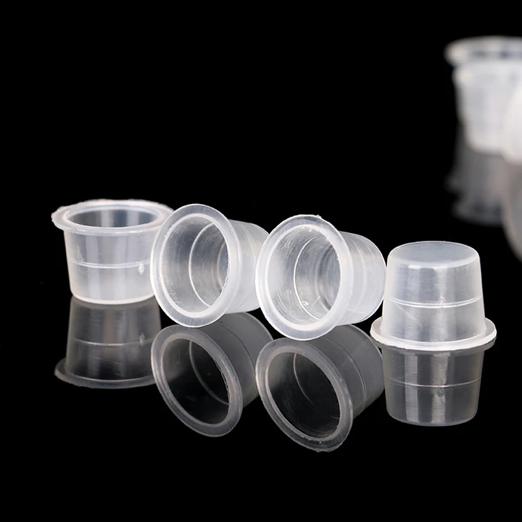 

1000pcs Tattoo Plastic Tattoo Ink Cup Cap Pigment Clear Holder Container Cap With Bottom For Needle Tip Grip Supply