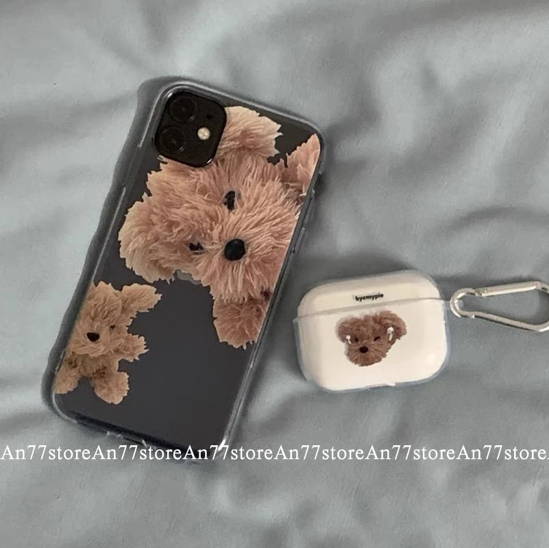 

Korean ins Cute Dog Phone Case For iPhone 11 12 13 Pro Max X XR XS Max 7 8 Plus SE 2020 Clear Silicone Soft TPU Cover ins