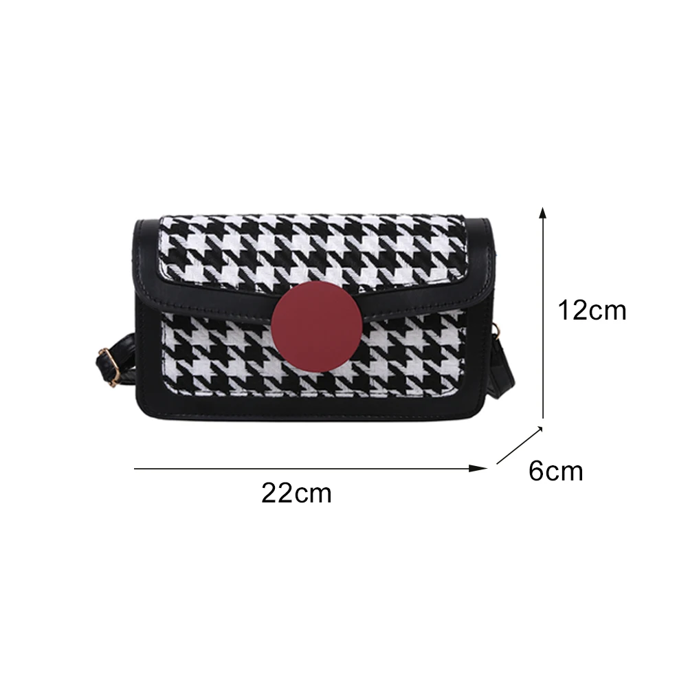 

Literary Style Mixed Color Handbags For 2020 Fashion Women Simple PU Leather Shoulder bag Plaid Square Round Buckle Purse