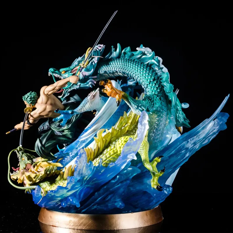 

Anime One Piece Roronoa Zoro GK Tornado Three Dragons Ver PVC Action Figure Collectible Model doll toy 40cm