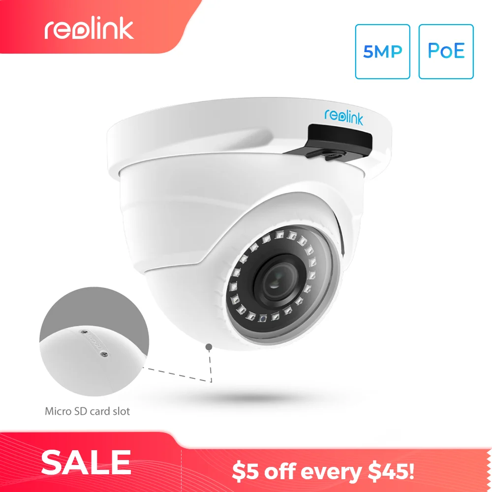 Reolink IP Камера 5MP POE камера видеонаблюдения уличная H.264 P2P аудио SD-карта слот RLC-420