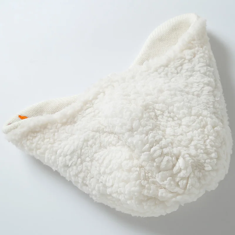 Плотная теплая хлопковая Милая жаккардовая белая зимняя шапка Connectyle для малышей