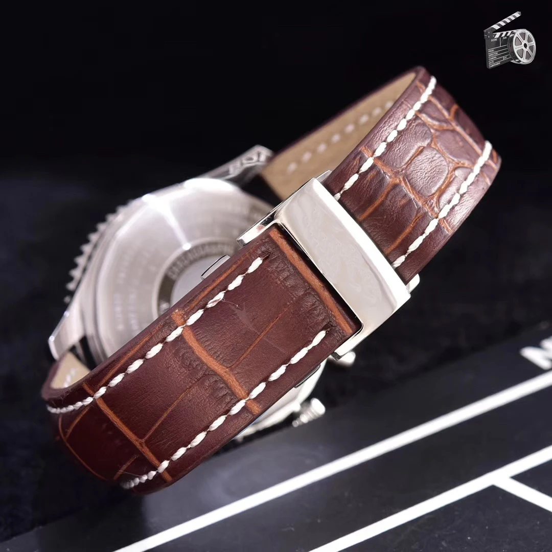 

Luxury New Men Automatic Mechanical Watches Black Blue Brown Leather Tourbillion Stainless Steel Sport Watch Calendar AAA+