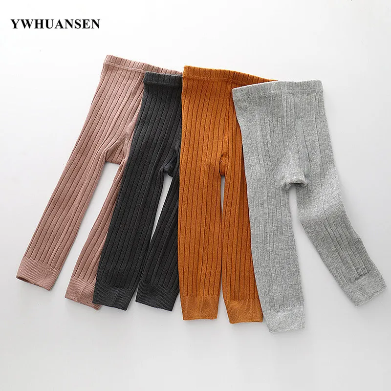 YWHUANSEN – Leggings en coton tricotés nervurés pour les filles collection automne-printemps