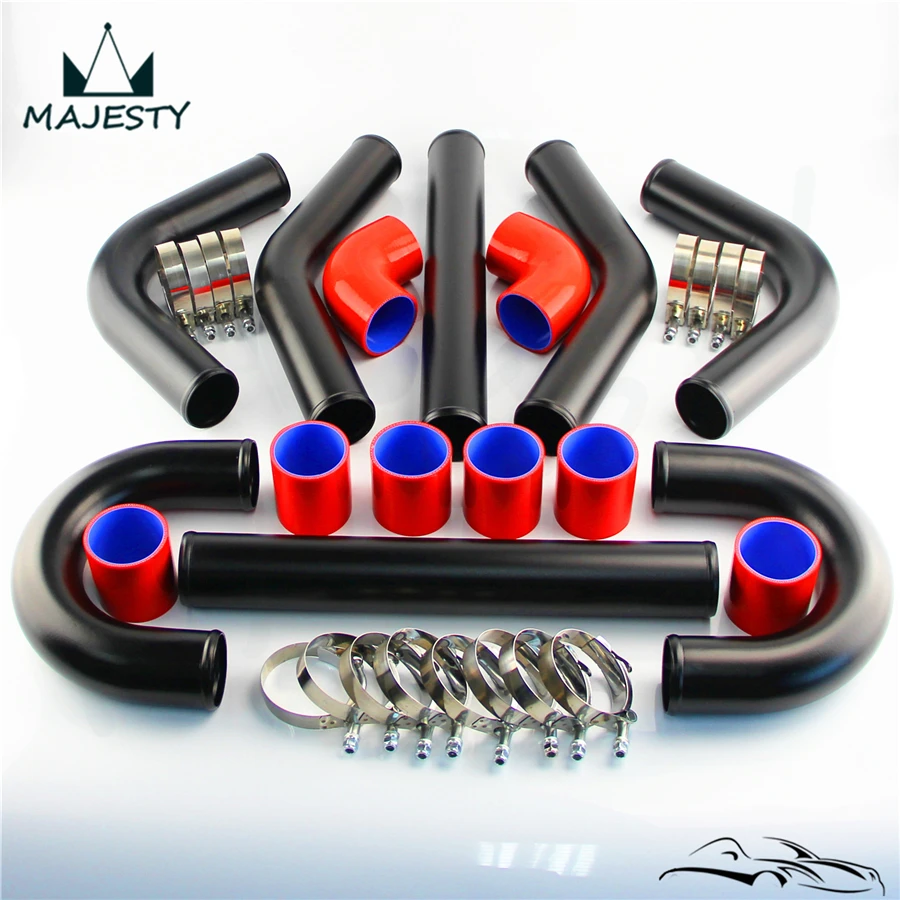 

Aluminum Universal 2.36" 60mm Intercooler Turbo Piping Pipe hose T-Clamp Kit