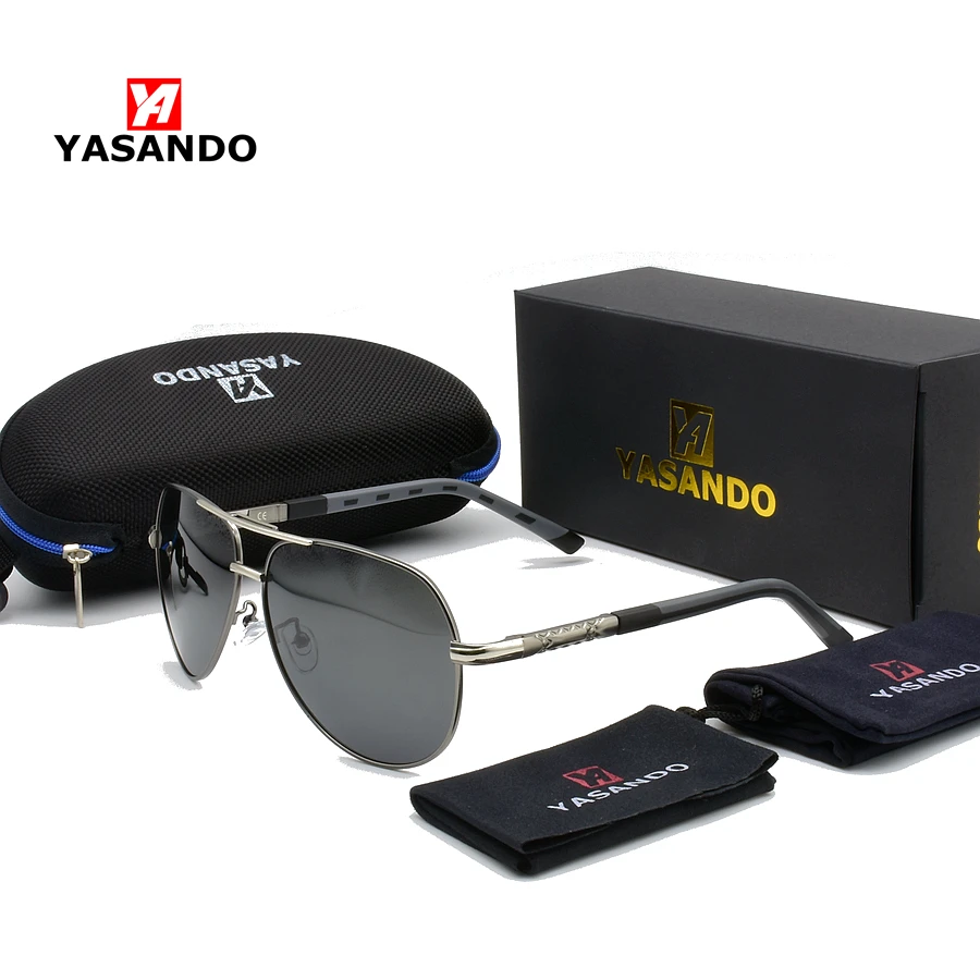Мужские и женские зеркальные очки YASANDO поляризационные солнцезащитные в стиле