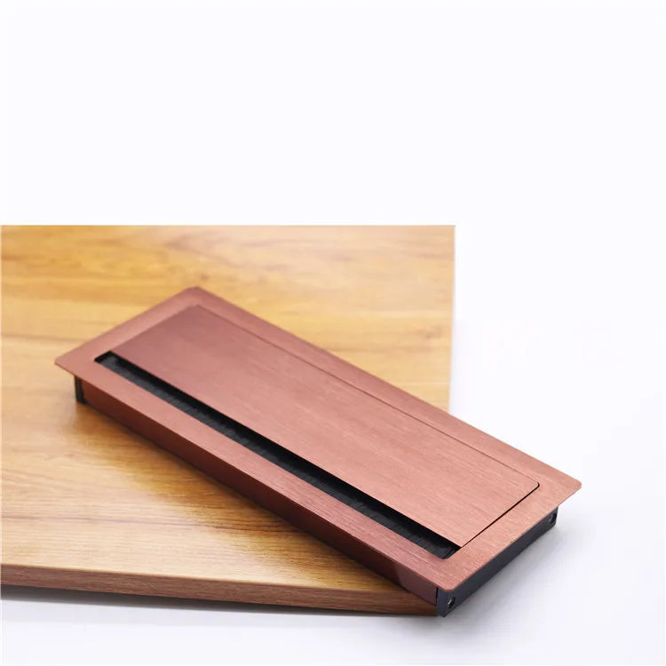 W120*H300mm Rectangle Aluminum Table Cabinet Desk Wire Cable Tap Grommet Soft Quiet Flap Cover Tone Computer Brush | Обустройство