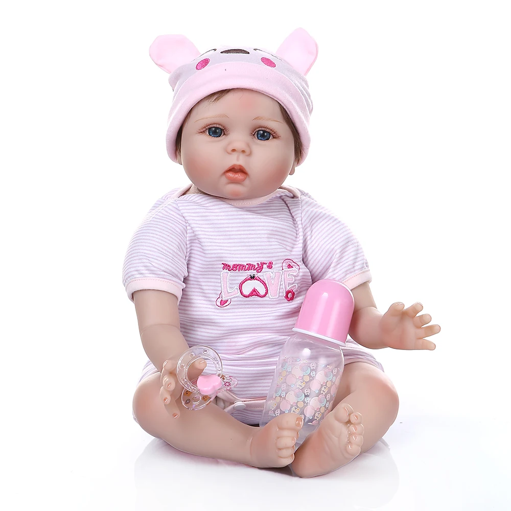 55 см Колыбель reborn baby с спальным мешком милое детское лицо realisitc девочка руки волосы с корнями взвешенная кукла рождественский подарок