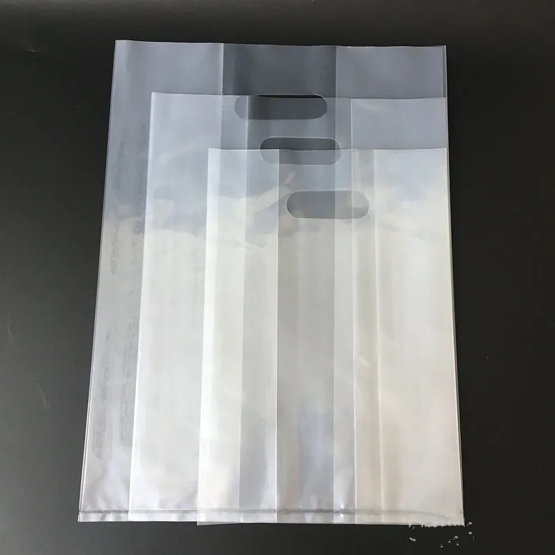 

50pcs/pack Thickened Transparent plastic bag flexible strong Bento food packaging Gift Shopping Bags With Handle Food Packaging
