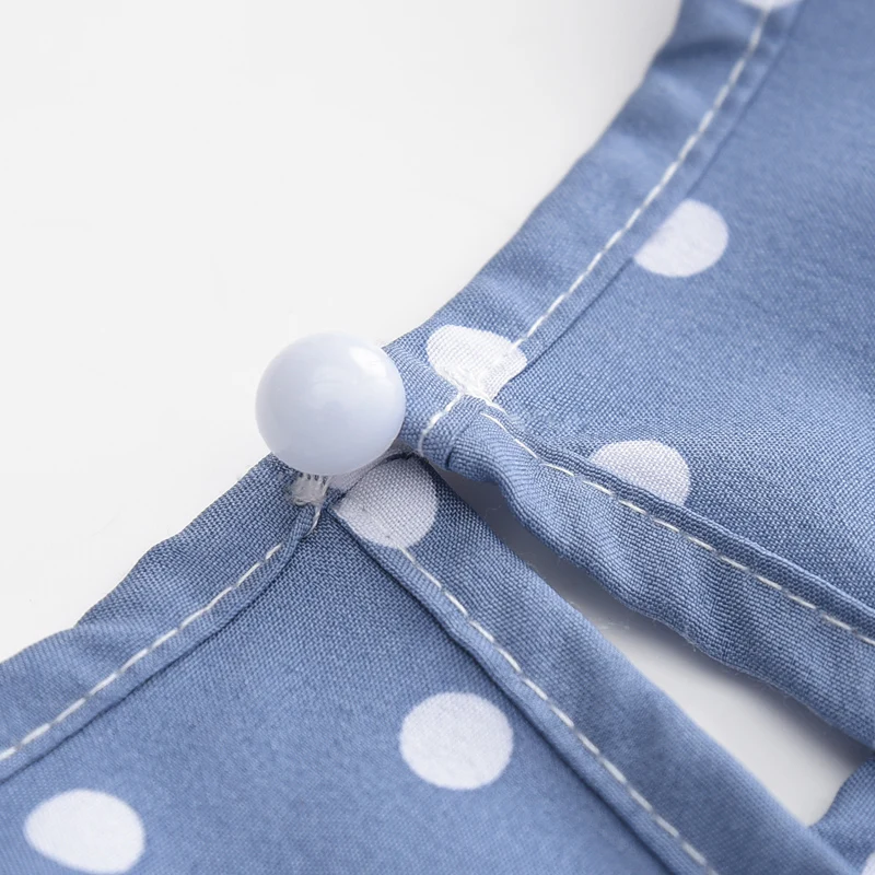 

New Summer Polka Dot Loose Round Neck Ruffle Knee-Length Bohemia Dress for Women