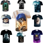 2021 крутая модная футболка для мужчин и женщин, 3d футболка с рисунком двух кошек, летняя модель мужских футболок