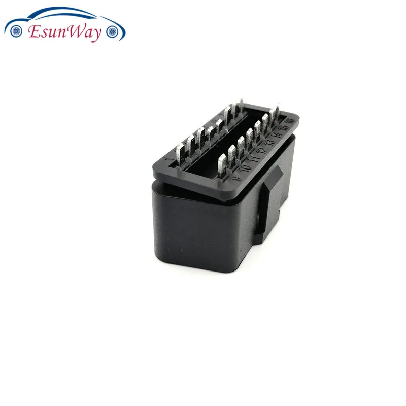 Car Auto Diagnostic Cable Adapter j1962 16 pin 12V/24V OBDII OBD2 Male Connector Plug Right Angle 90 degree Golden Plating Pin | Автомобили