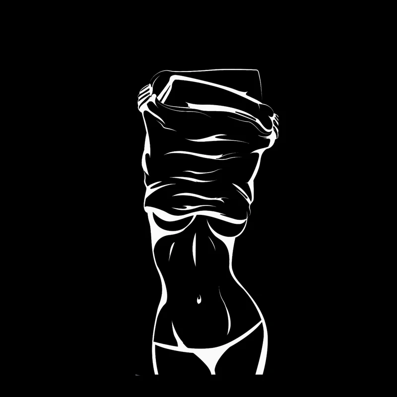 

Sexy Figure Tempting Girl Skillful Manufacture Black/Silver Vinyl Decals Covering The Body Nice Design KK15*7cm