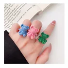 Женское регулируемое кольцо с медведем, зимнее Открытое кольцо в Корейском стиле